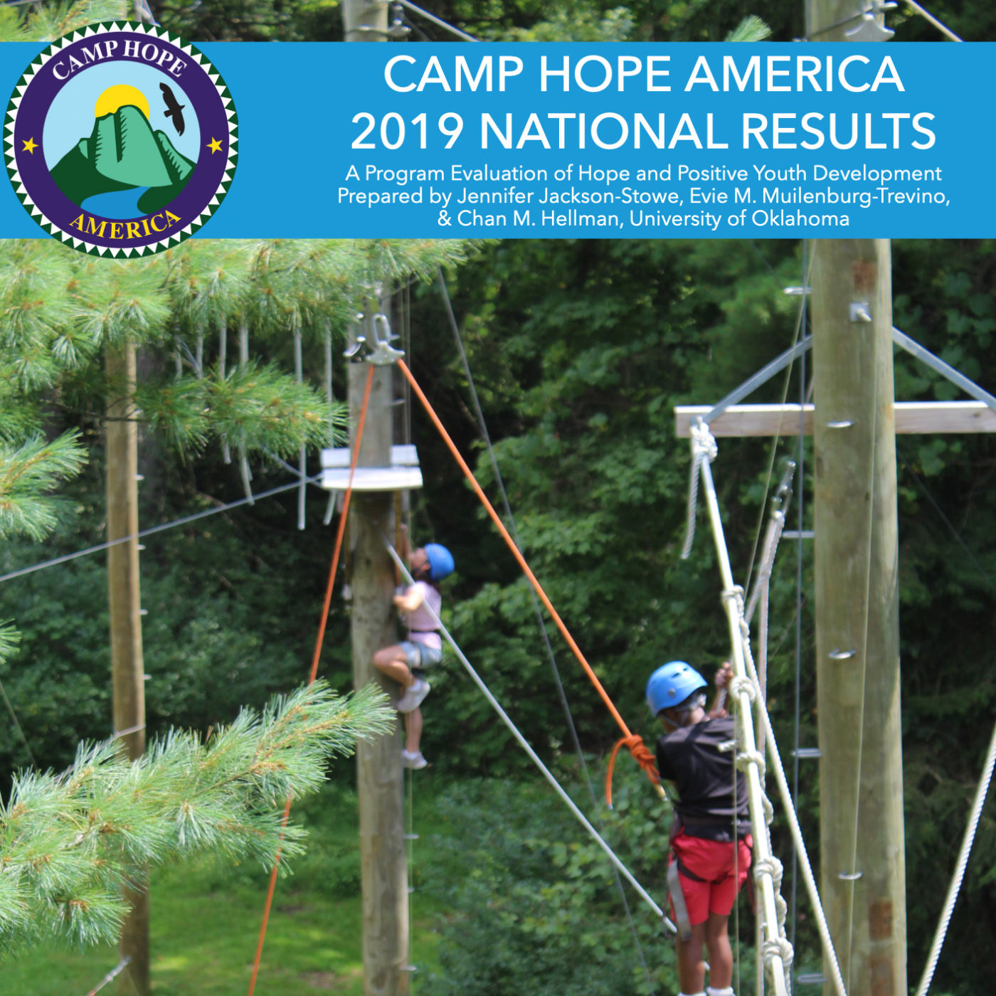 Campers participate in ziplining