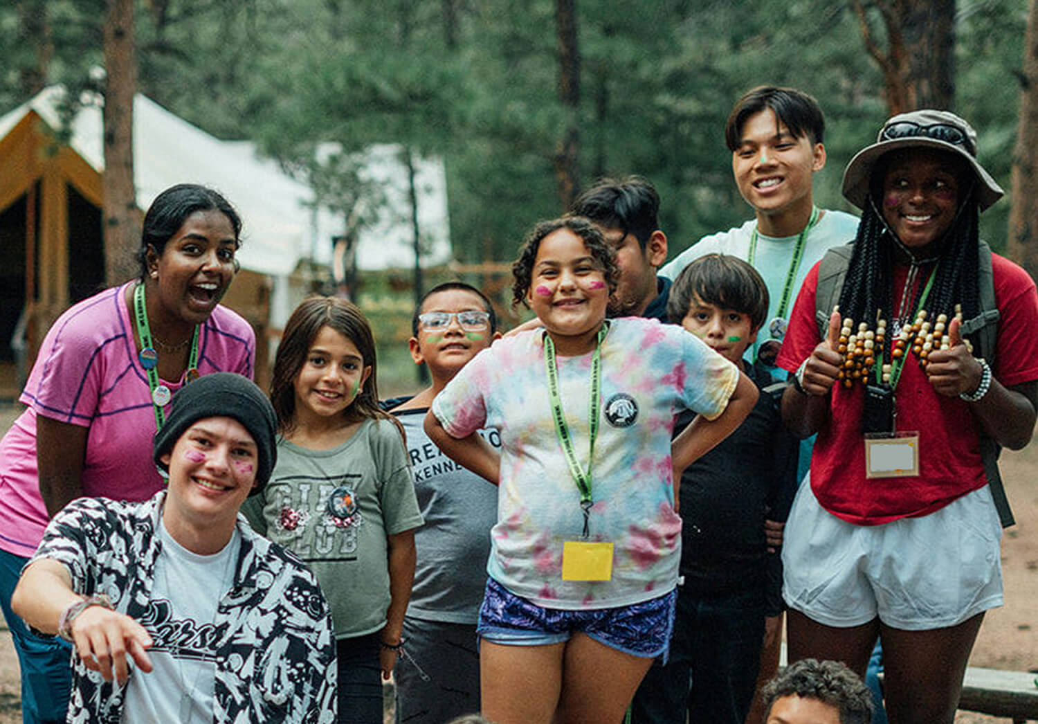 A group of young people in a camp